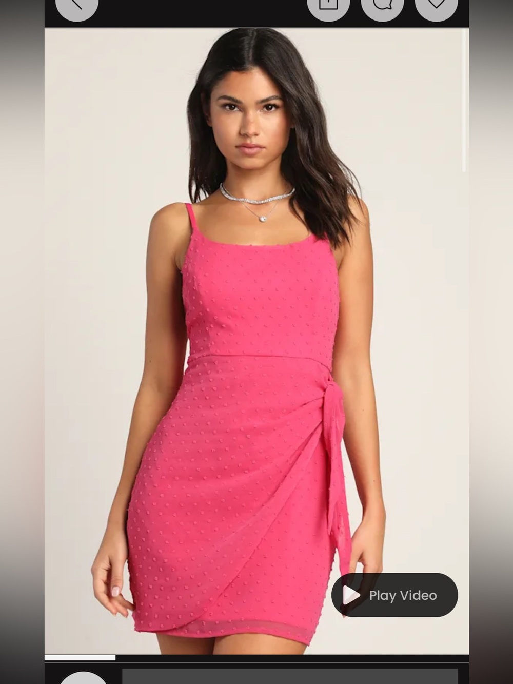 New Lulus Stole Your Love Hot Pink Swiss Dot Dress